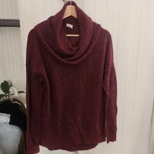 Abercrombie & Fitch Maroon Cowl Neck Sweater